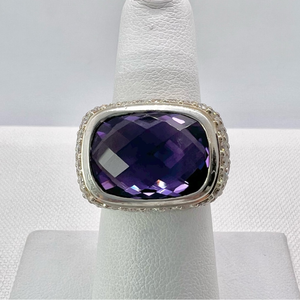 David Yurman Amethyst & Diamond Waverly Ring